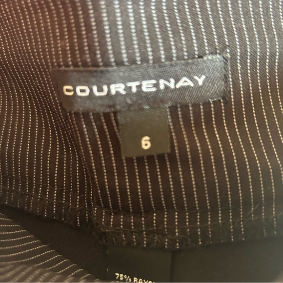 Courtenay Black and White Striped Stretch Pull-on Pants - Picture 4 of 4